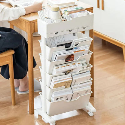 Étagère de rangement mobile 360° pour livres et documents