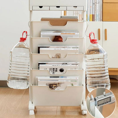 Étagère de rangement mobile 360° pour livres et documents