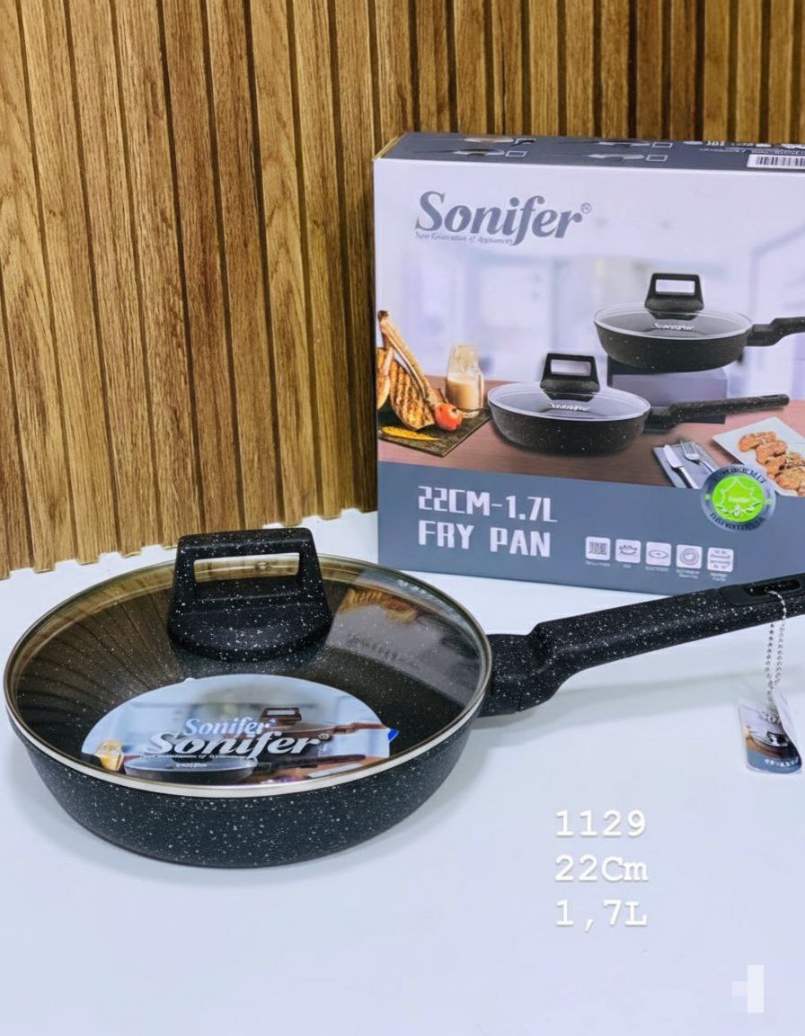 Poêle Sonifer Granite Antiadhésive avec Couvercle