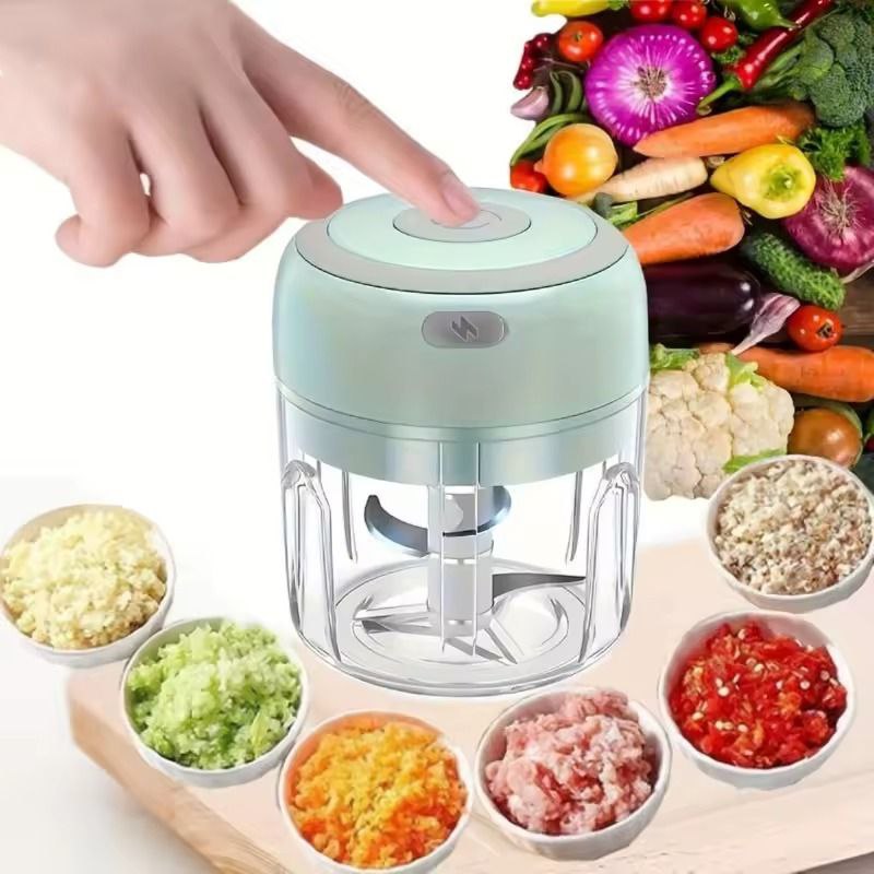Mini Hachoir Électrique Portable 250ML – Rechargeable USB, Multifonction pour Ail, Oignons, Légumes & Viande