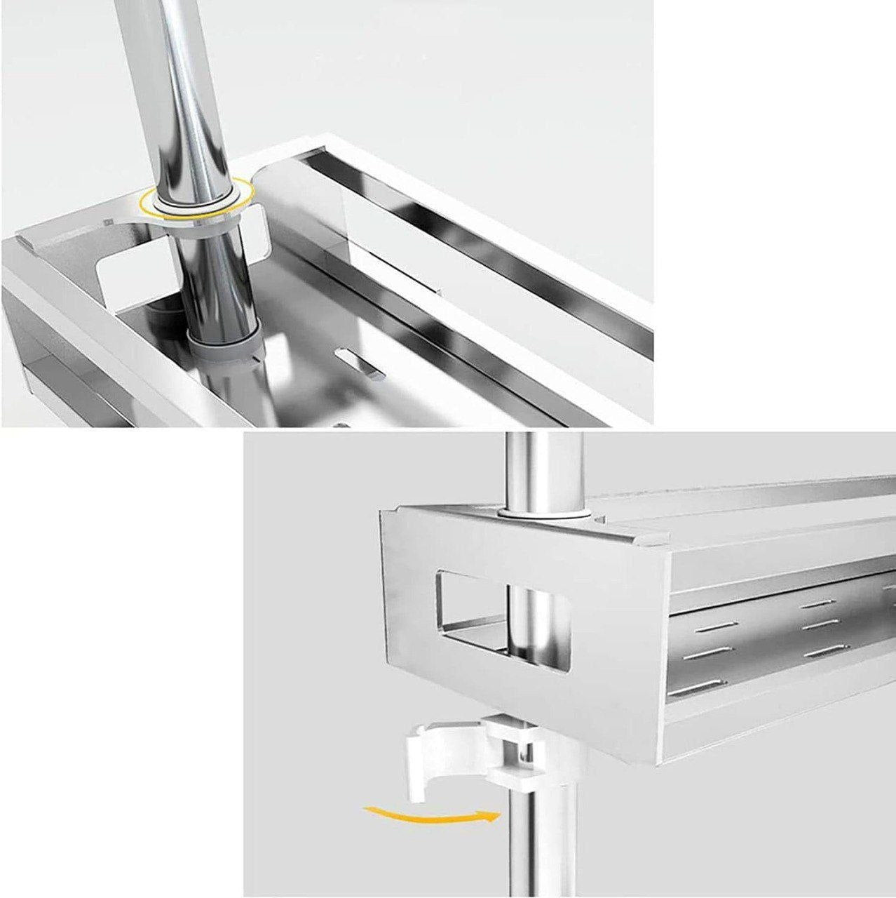Organisateur de cuisine autour du robinet en Inox SUS304 – Étagère rotative et réglable pour épices & huiles | Spécial Ramadan&nbsp;