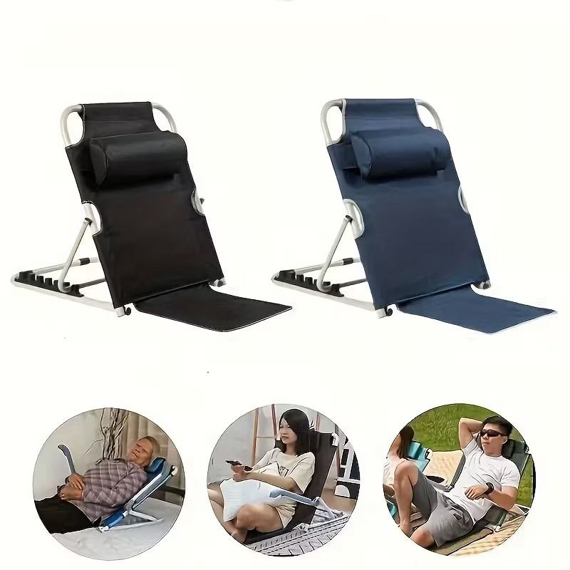 Dossier de Lit Pliable Réglable avec Coussin – Appui‑Dos Portable pour Lecture &amp; Télétravail