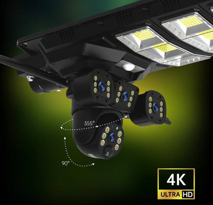 Caméra de Surveillance Solaire 4G 360° avec Éclairage LED Puissant – Sécurité Intelligente Jour &amp; Nuit