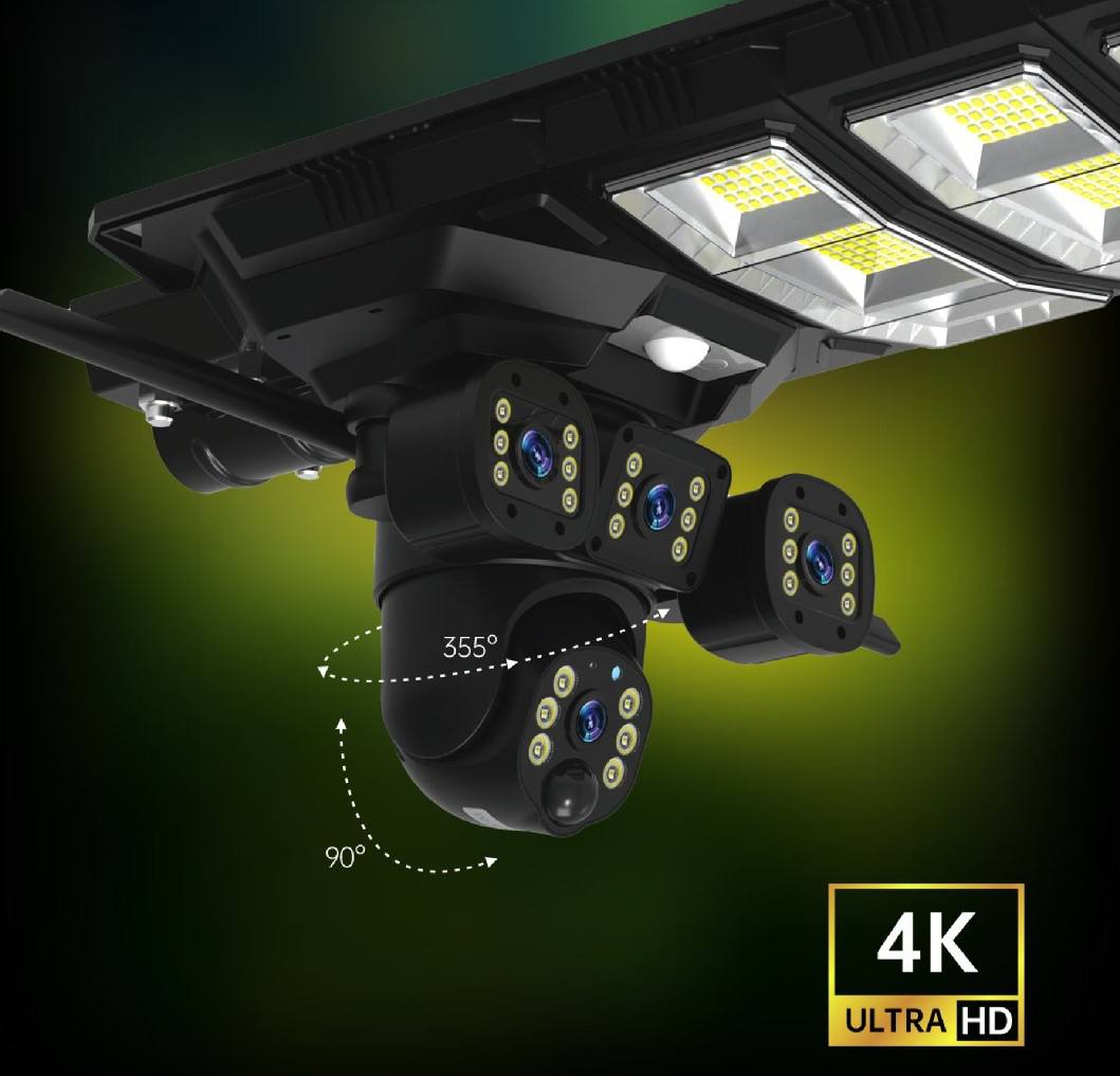 Caméra de Surveillance Solaire 4G 360° avec Éclairage LED Puissant – Sécurité Intelligente Jour &amp; Nuit