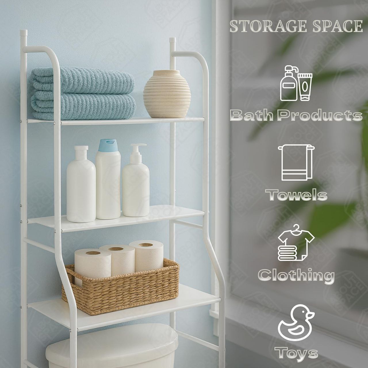 Étagère de Rangement au-Dessus des Toilettes – Organisateur Salle de Bain Gain de Place