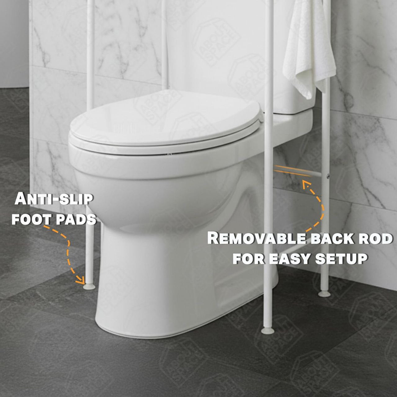 Étagère de Rangement au-Dessus des Toilettes – Organisateur Salle de Bain Gain de Place