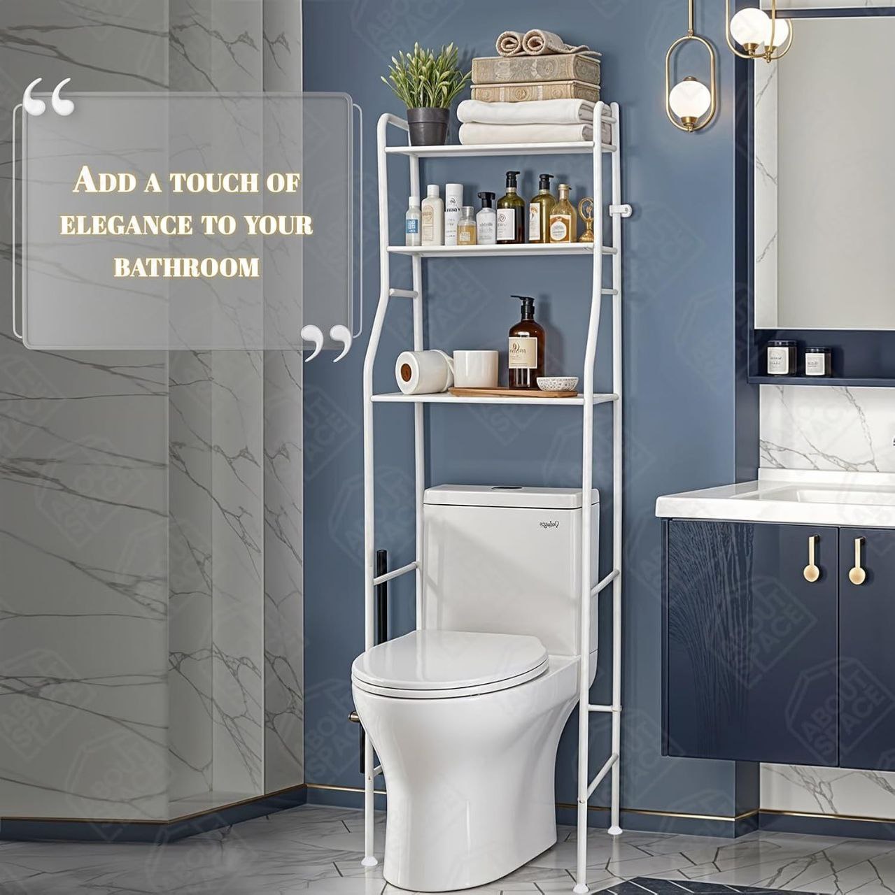 Étagère de Rangement au-Dessus des Toilettes – Organisateur Salle de Bain Gain de Place