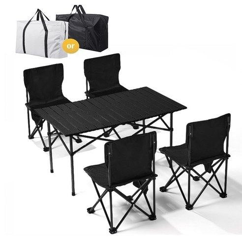 🌞 Ensemble Table & 4 Chaises Pliantes – Votre Compagnon Idéal pour un Été en Plein Air ! 🌿