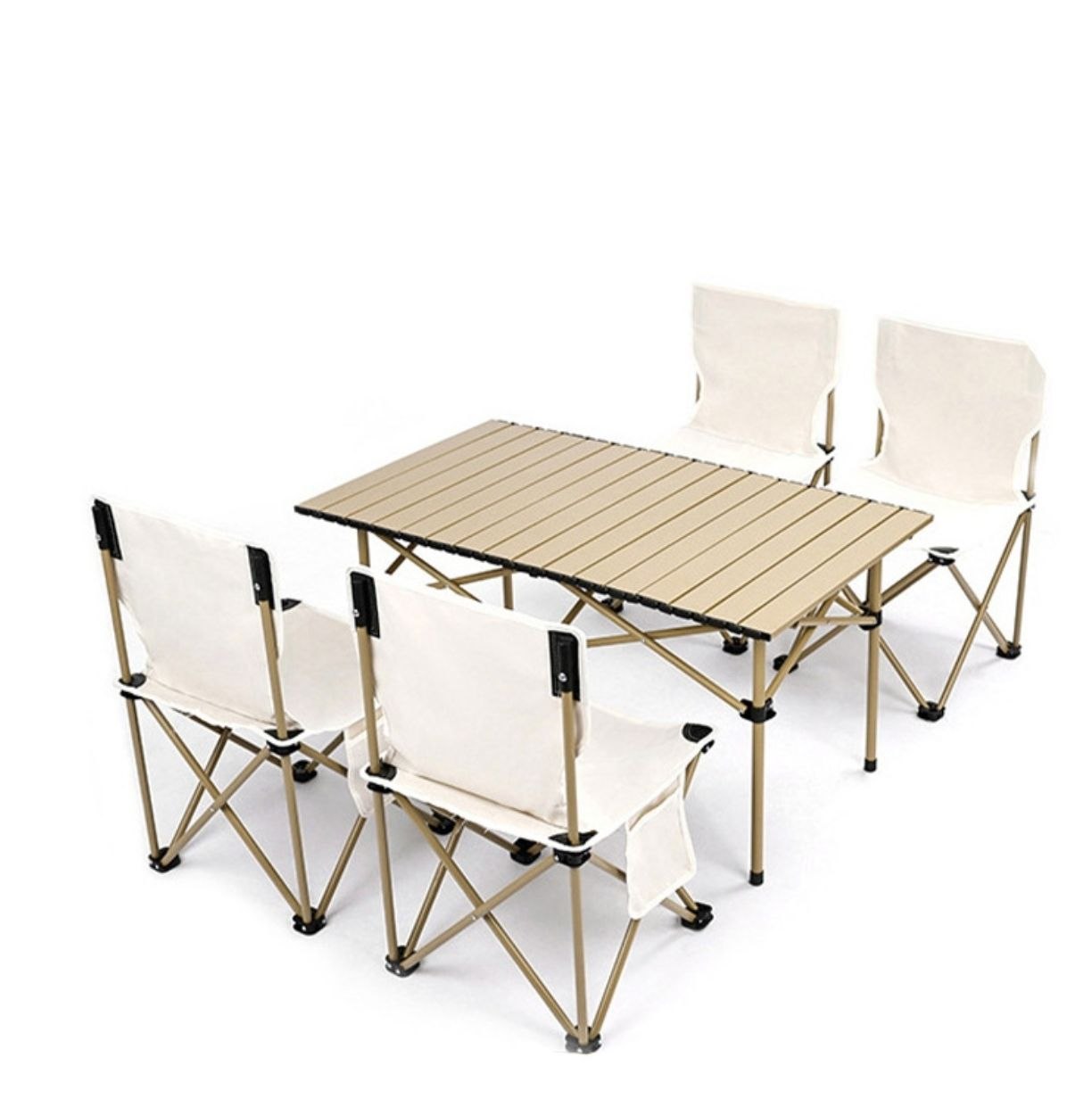 🌞 Ensemble Table & 4 Chaises Pliantes – Votre Compagnon Idéal pour un Été en Plein Air ! 🌿
