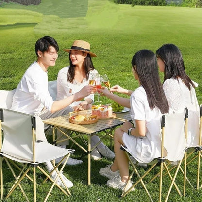 Ensemble Table Ronde & 6 Chaises Pliantes – L’Essentiel pour un Été Convivial ! 🌿