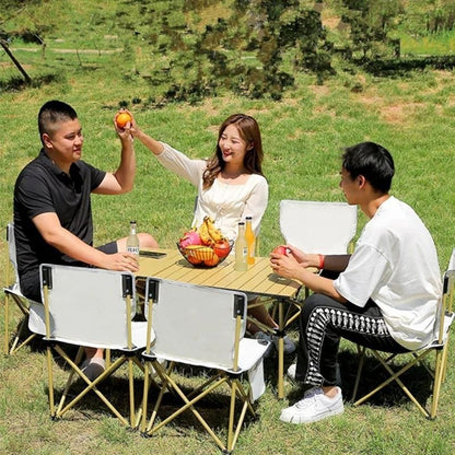 Ensemble Table Ronde & 6 Chaises Pliantes – L’Essentiel pour un Été Convivial ! 🌿