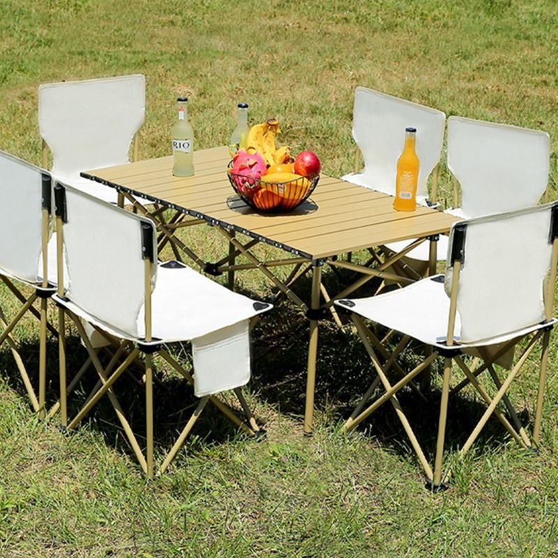 Ensemble Table Ronde & 6 Chaises Pliantes – L’Essentiel pour un Été Convivial ! 🌿