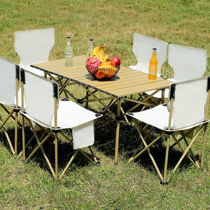 Ensemble Table Ronde & 6 Chaises Pliantes – L’Essentiel pour un Été Convivial ! 🌿