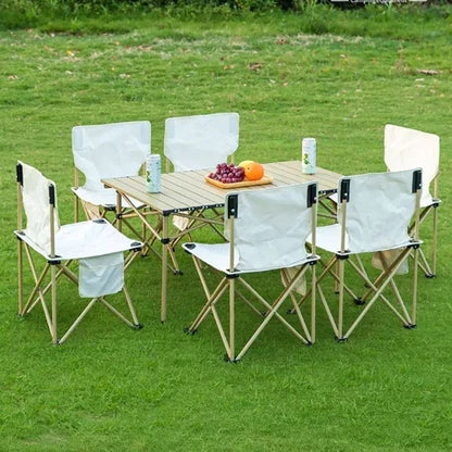 Ensemble Table Ronde & 6 Chaises Pliantes – L’Essentiel pour un Été Convivial ! 🌿