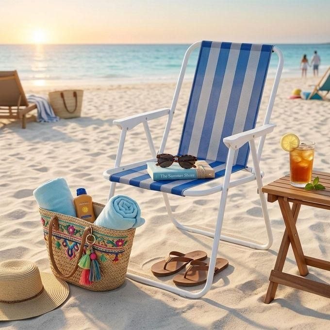 Chaise d’été pratique pour plage &amp; sorties – légère, confortable et facile à transporter