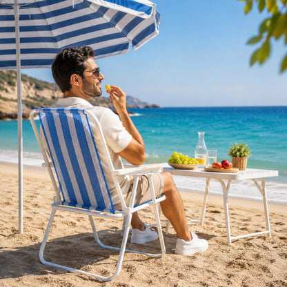 Chaise d’été pratique pour plage & sorties – légère, confortable et facile à transporter