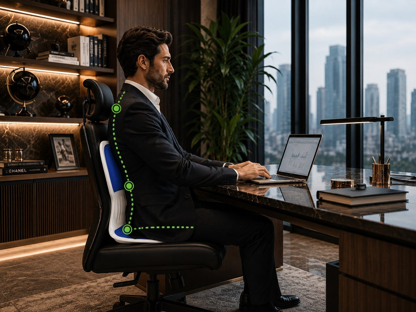 Coussin Lombaire Ergonomique – Soulagement de Dos &amp; Correction de la Posture