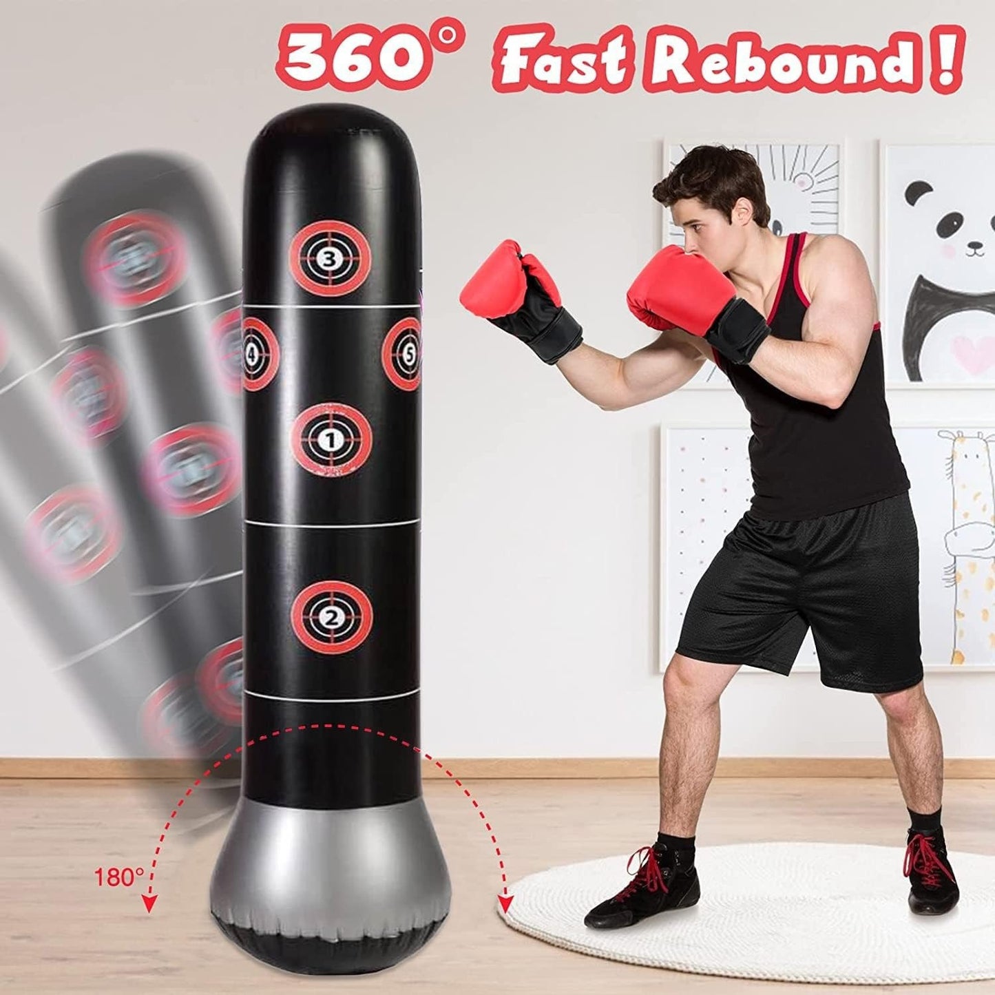 Libérez votre énergie et entraînez-vous à domicile avec le sac de boxe gonflable !&nbsp;