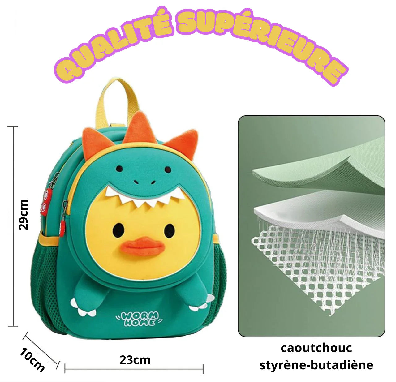 Sac à Dos Dino 3D Enfant (1-6 ans) – Sécurisé, Léger et Adorable